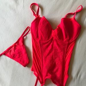 Like new Victoria’s Secret red lingerie set 34D